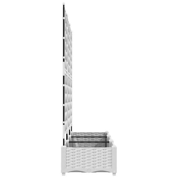 vidaXL záhradný kvetináč s trelážou 3 ks biela 120x40x125,5 cm – Obrázok 5