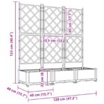 vidaXL záhradný kvetináč s trelážou 3 ks biela 120x40x125,5 cm – Obrázok 8