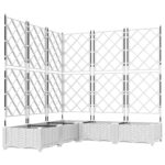 vidaXL Záhradný kvetináč s trellis 5 kusov Biely 120x120x125.5 cm – Obrázok 2