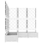 vidaXL Záhradný kvetináč s trellis 5 kusov Biely 120x120x125.5 cm – Obrázok 5