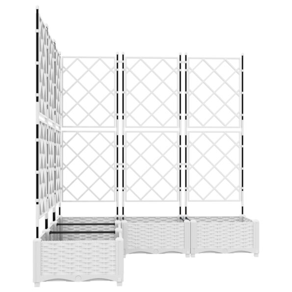vidaXL Záhradný kvetináč s trellis 5 kusov Biely 120x120x125.5 cm – Obrázok 5