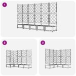 vidaXL Záhradný kvetináč s trellis 5 kusov Biely 120x120x125.5 cm – Obrázok 7
