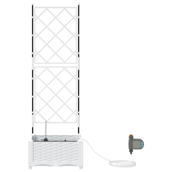 vidaXL Záhradné kvetináče so zavlažovacím systémom Biela – Obrázok 5