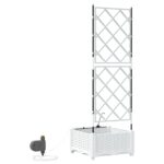 vidaXL Záhradné kvetináče so zavlažovacím systémom Biela – Obrázok 7