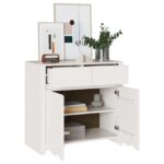 vidaXL Komoda ""DRAMMEN"" Biela 79x43x75,5 cm Masívne drevo borovica – Obrázok 3