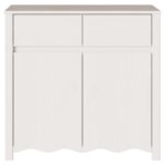 vidaXL Komoda ""DRAMMEN"" Biela 79x43x75,5 cm Masívne drevo borovica – Obrázok 7