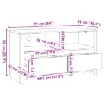 vidaXL TV skrinka ""DRAMMEN"" 99x43x55 cm z masívneho borovicového dreva – Obrázok 11
