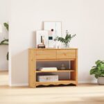 vidaXL Konzolový stôl ""DRAMMEN"" 89,5x37x73 cm Z pevného borovicového dreva