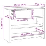 vidaXL Konzolový stôl ""DRAMMEN"" 89,5x37x73 cm Z pevného borovicového dreva – Obrázok 11