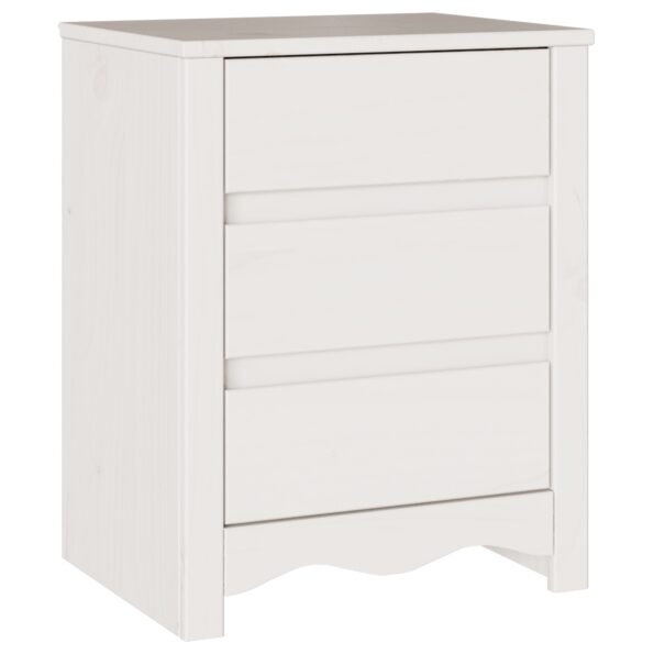 vidaXL Nočný stolík ""DRAMMEN"" Biela 45x35x56 cm Masívne drevo borovica – Obrázok 2