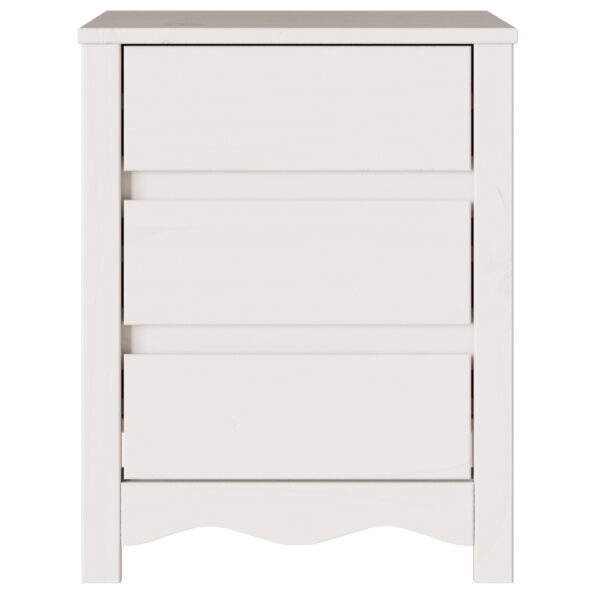 vidaXL Nočný stolík ""DRAMMEN"" Biela 45x35x56 cm Masívne drevo borovica – Obrázok 7