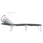 vidaXL Skladacie slnečné lehátka 2 ks s roletou Čierne 600D Oxford – Obrázok 10