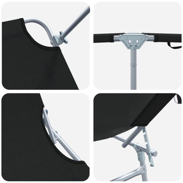 vidaXL Skladacie slnečné lehátka 2 ks s roletou Čierne 600D Oxford – Obrázok 8