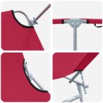 vidaXL Skladacie slnečné lehátka 2 ks s tienidlom Červené 600D Oxford tkanina – Obrázok 8