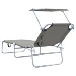 vidaXL Skladacie lehátka 2 ks so šedou 600D Oxford látkou – Obrázok 7
