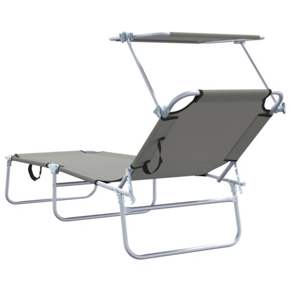 vidaXL Skladacie lehátka 2 ks so šedou 600D Oxford látkou – Obrázok 7