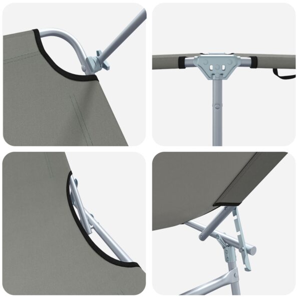 vidaXL Skladacie lehátka 2 ks so šedou 600D Oxford látkou – Obrázok 8