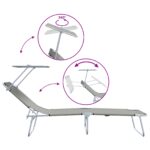 vidaXL Skladacie lehátka 2 ks so šedou 600D Oxford látkou – Obrázok 9