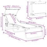 vidaXL Skladacie slnečné lehátko s markízou Modrá 600D Oxford – Obrázok 11
