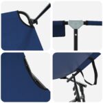 vidaXL Skladacie slnečné lehátko s markízou Modrá 600D Oxford – Obrázok 7