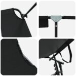 vidaXL skladacie lehátko na slnku s plachtou Čierne 600D Oxford látka – Obrázok 7