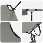 vidaXL skladacie slnečné lehátko s plátenkou Sivé 600D Oxford tkanina – Obrázok 7