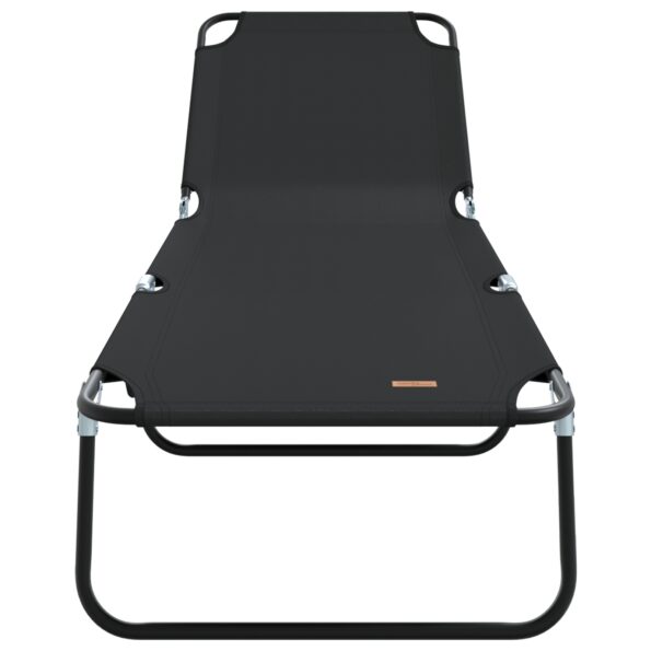 vidaXL Skladacie slnečné ležadlo Prenosné Čierne 600D Oxford látka – Obrázok 4