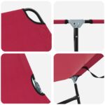 vidaXL Skladacie slnečné lehátko Prenosné červené 600D Oxford látka – Obrázok 7