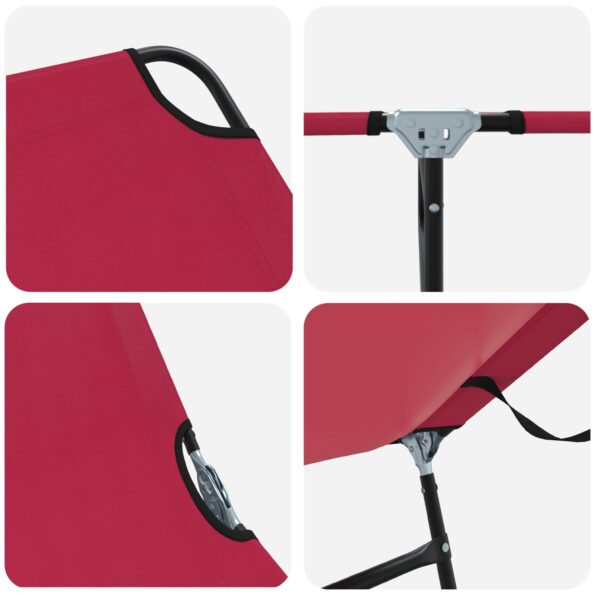vidaXL Skladacie slnečné lehátko Prenosné červené 600D Oxford látka – Obrázok 7