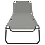 vidaXL Sklopné slnečné ležadlo Prenosné sivé 600D Oxford tkanina – Obrázok 4