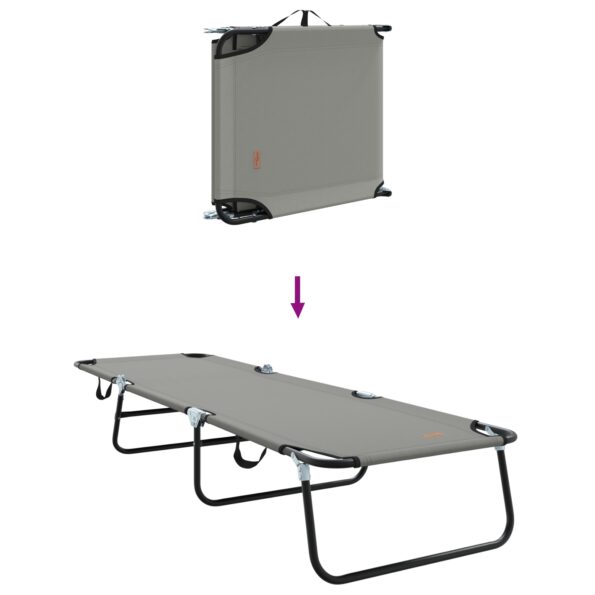vidaXL Sklopné slnečné ležadlo Prenosné sivé 600D Oxford tkanina – Obrázok 8
