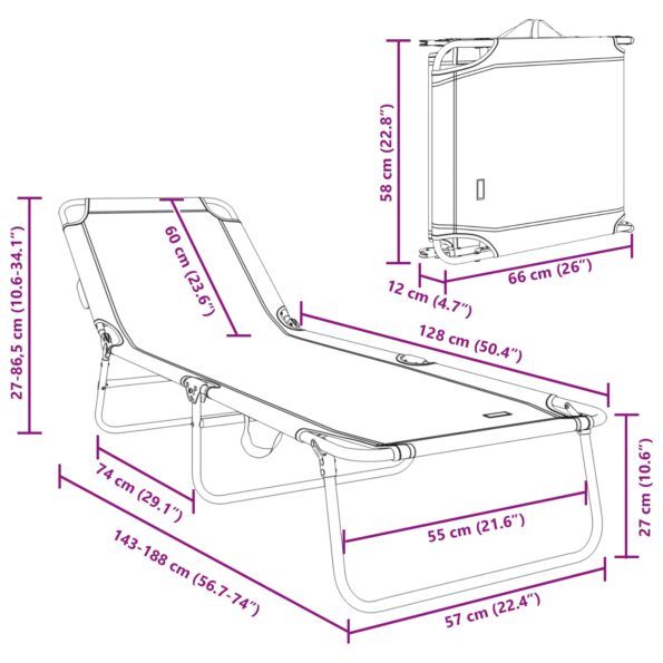 vidaXL Skladacie lehátko Prenosné Zelené 600D Oxford textília – Obrázok 10