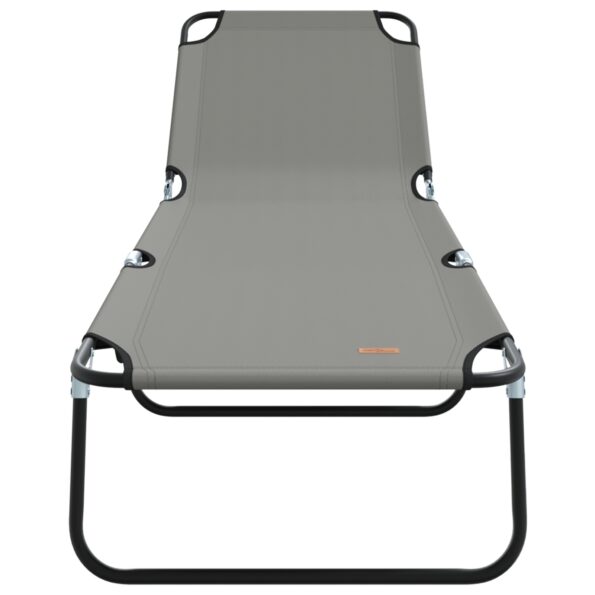 vidaXL Skladacie lehátko 2 ks Prenosné Sivé 600D Oxford látka – Obrázok 5