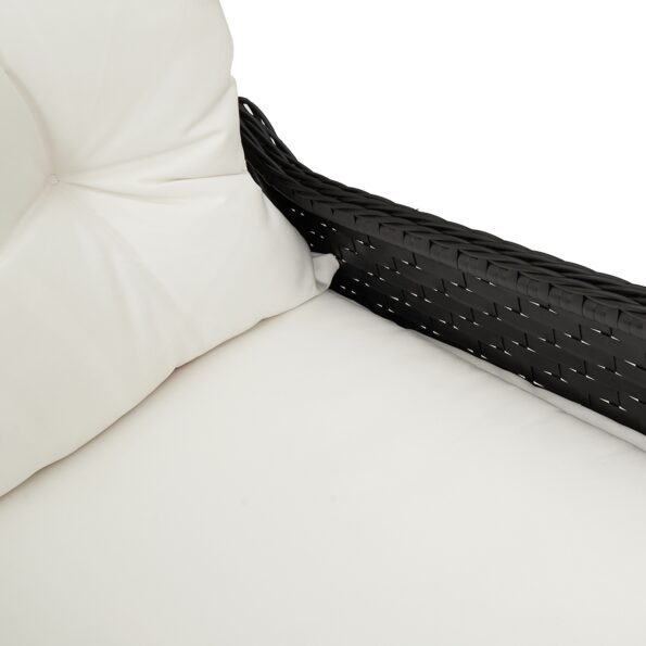 vidaXL Odpočinková stolička s vankúšom čierny poly ratan – Obrázok 8