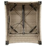 vidaXL Kreslo s poduškou Béžový Poly ratan – Obrázok 9