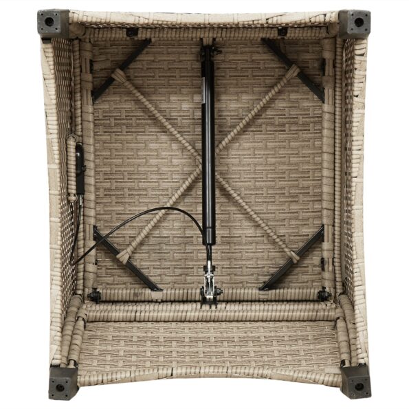 vidaXL Kreslo s poduškou Béžový Poly ratan – Obrázok 9