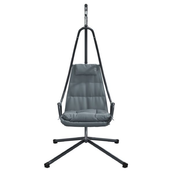 vidaXL visiaca stolička s rámom a vankúšom antracitová oceľ – Obrázok 5