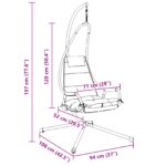 vidaXL visiaca stolička s rámom a vankúšom antracitová oceľ – Obrázok 9