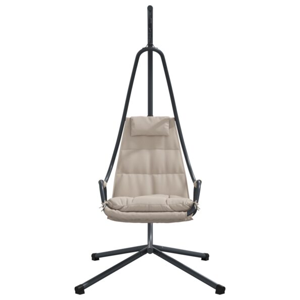 42003853_5.jpg vidaXL visiace kreslo so stojanom a vankúšom Taupe Oceľ – Obrázok 5