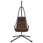 vidaXL Závesné kreslo vajíčko Kávová 94 x 107 x 196,5 cm Oceľ – Obrázok 5