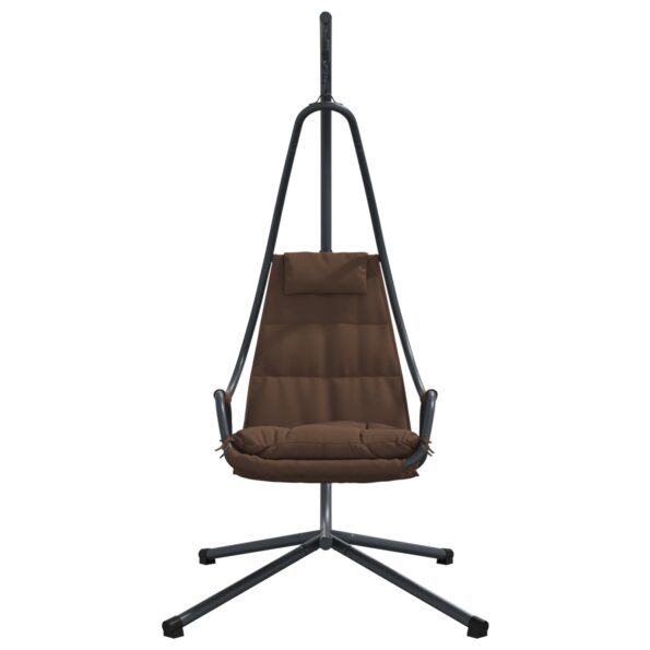 vidaXL Závesné kreslo vajíčko Kávová 94 x 107 x 196,5 cm Oceľ – Obrázok 5