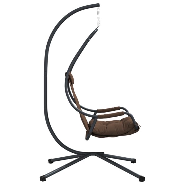 vidaXL Závesné kreslo vajíčko Kávová 94 x 107 x 196,5 cm Oceľ – Obrázok 6