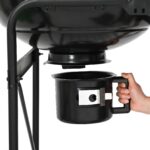 vidaXL Karbónový gril na vozíku s poklopom Čierny 96x72x113 cm Kov – Obrázok 8