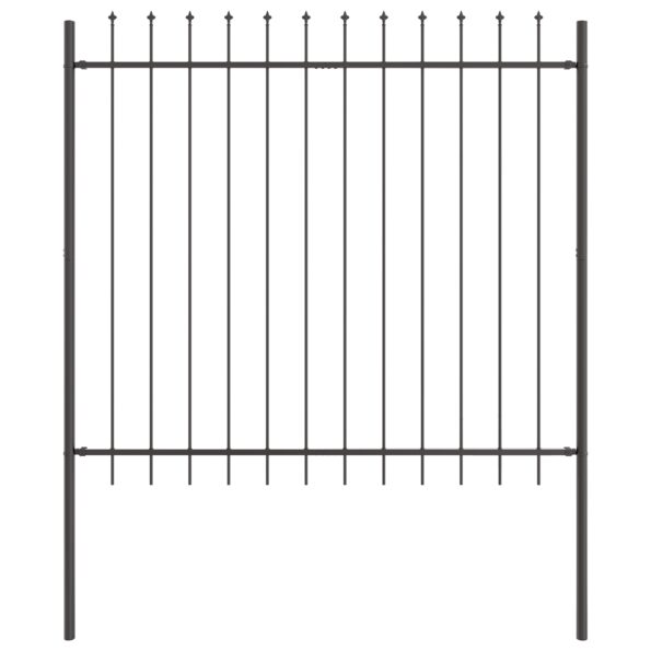 vidaXL Záhradný plot s hrotmi Šedý 1,7x1,5 m Oceľ – Obrázok 2