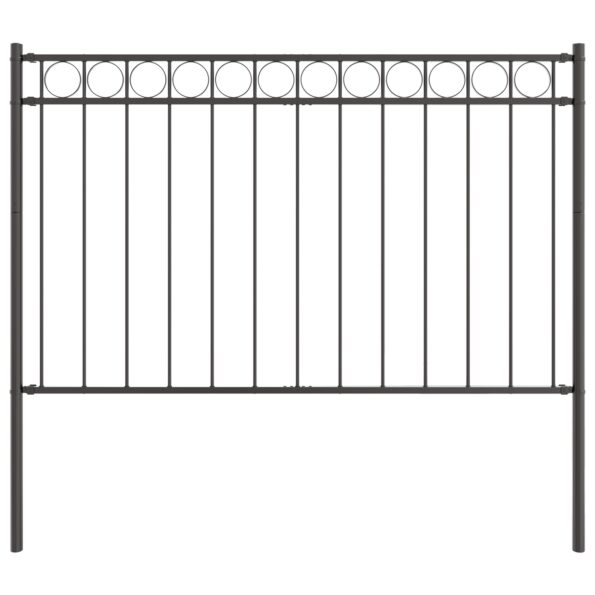 vidaXL Záhradný plot Šedý 1.7x0.8 m Oceľ – Obrázok 2