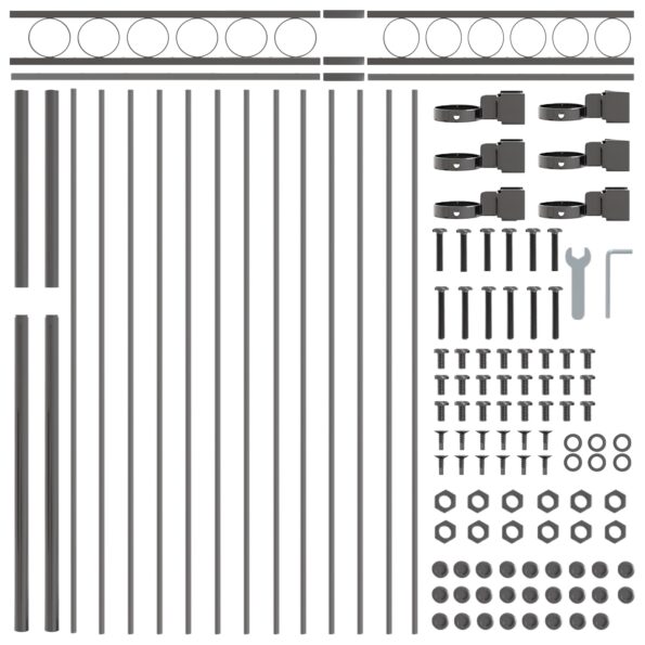 vidaXL Záhradný plot sivý 1,7x1,2 m oceľ – Obrázok 4