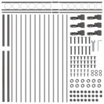 vidaXL Záhradný plot, šedý, 1,7x1,5 m, oceľ – Obrázok 4