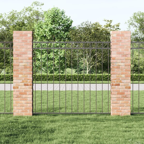 vidaXL Plotový panel šedý 1,7x1,2 m z ocele – Obrázok 3