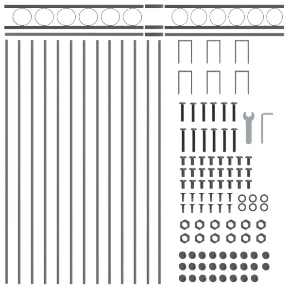 vidaXL Plotový panel šedý 1,7x1,2 m z ocele – Obrázok 5