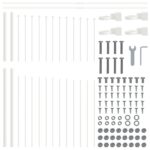 vidaXL Záhradný plot s oblúkovým vrchom, biely, 1,7x1,5 m, oceľ – Obrázok 4